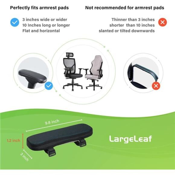 Chair Armrest Cooling Gel Cushions Elbow Pillow Pressure Relief Office Chair - Picture 4 of 7